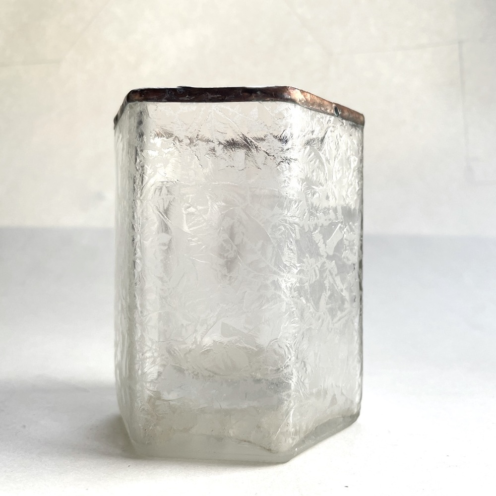 Locally made frosted glass tealight holder